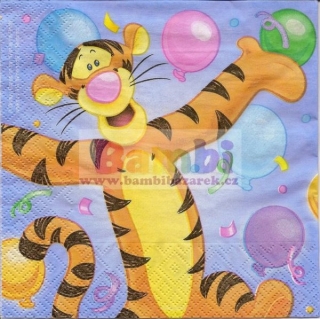 Třívrstvý ubrousek na decoupage - Medvídek Pú - tygřík