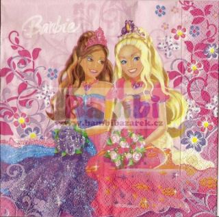 Třívrstvý ubrousek na decoupage - Barbie - dvojčata