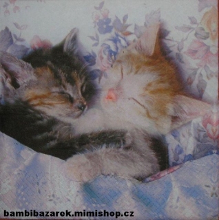 Třívrstvý ubrousek na decoupage - koťátka