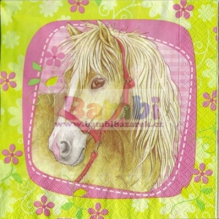 Třívrstvý ubrousek na decoupage - Barbie - koník