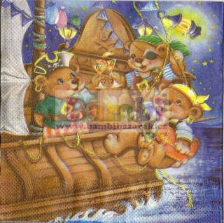 Třívrstvý ubrousek na decoupage - piráti