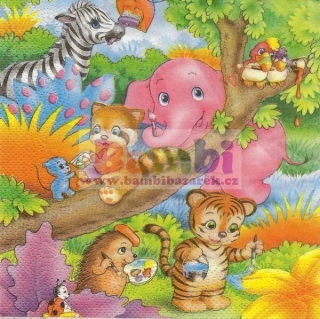 Třívrstvý ubrousek na decoupage - zvířátka