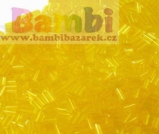 Korálky/rokajl sekaný - žlutá - 5mm (sáček 30g)