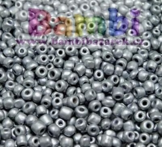 Korálky/rokajl - stříbrná metalic > (9/0) Ø2,6mm (sáček 30g)