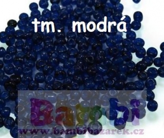 Korálky/rokajl - modrá tmavá > (6/0) Ø4,1mm (sáček 30g)
