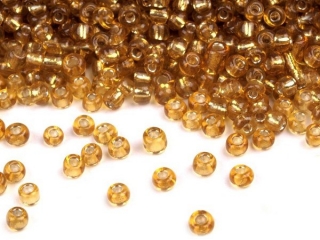 Korálky/rokajl s průtahem - zlatá > (6/0) Ø4,1mm (sáček 30g)