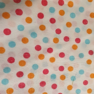 Bavlněná látka - bílá/barevný puntík (120cm)