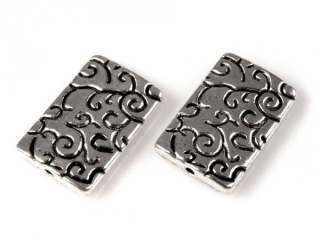 Korálek kovový - obdélník 15x22mm
