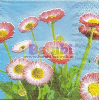 Třívrstvý ubrousek na decoupage - sedmikrásky