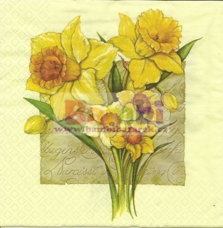 Třívrstvý ubrousek na decoupage - narcisy