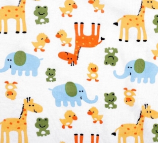 Úplet bavlněný s dětským motivem - bílá/ZOO