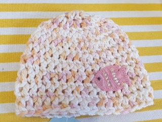 Bavlněná háčkovaná čepička > 34cm