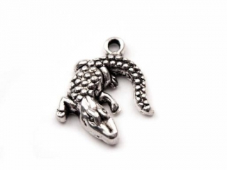 Přívěsek kovový - krokodýl 14x16mm