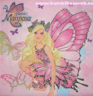Třívrstvý ubrousek na decoupage - Barbie - Mariposa