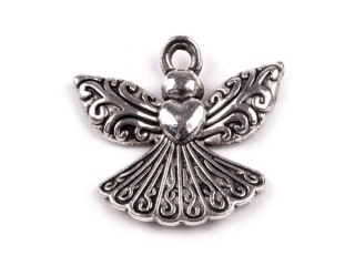 Přívěsek kovový - ANDĚL 20x22mm