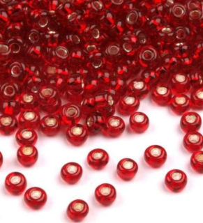 Rokajl PRECIOSA červená tmavá s průtahem > (8/0) Ø2,9mm (sáček 20g)