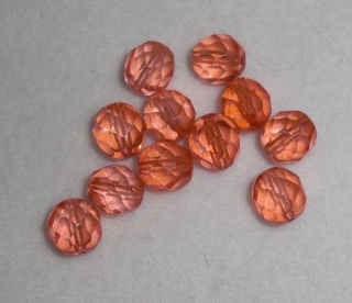 Korálky broušené/ohňovky - červenooranžová > Ø10mm (250 gramů)