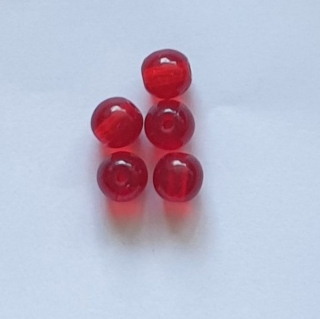 Korálky skleněné (6kusů) - červená > Ø12mm