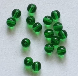 Korálky skleněné - kulička zelená > Ø6mm (sáček 20g)