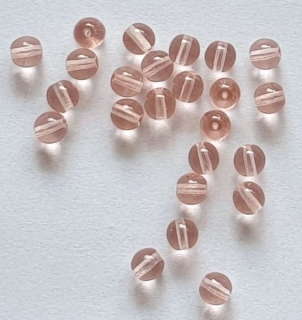 Korálky skleněné kulaté (sáček 20 g) - růžová > Ø6mm