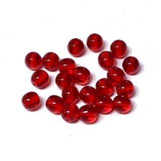 Korálky skleněné kulaté (20 g) - červená rubínová > Ø5mm