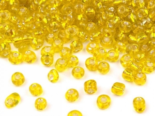 Korálky/rokajl s průtahem - žlutá > (10/0) Ø2,3mm (sáček 30g)