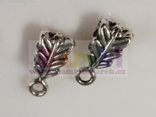 Korálek kovový závěsný - list 6x10mm