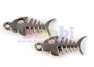 Přívěsek kovový - rybí kostra 8x15mm