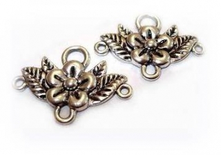 Ramínko na naušnice květ 32x23mm starostříbro (2ks)