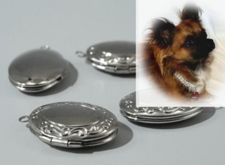 Přívěsek kovový otevírací - Medailónek OVÁL 15x21mm