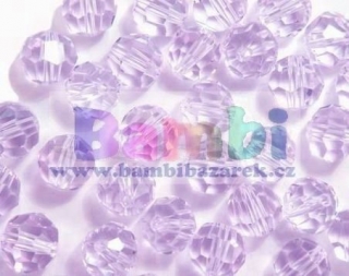 Korálky broušené/ohňovky - fialová světlá > Ø6mm (20 kusů)