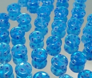 Skleněné korálky MILLEFIORI - placička malá Ø10mm modrá