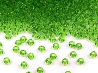 Rokajl PRECIOSA zelená průhledná > (10/0) Ø2,3mm (sáček 20g)
