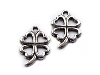 Přívěsek kovový - ČTYŘLÍSTEK 15x21mm