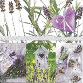 Třívrstvý ubrousek na decoupage - levandule - mix
