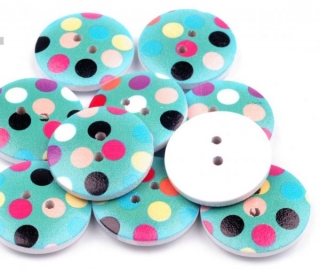 Knoflík dřevěný PUNTÍK - žába 18mm - průměr 23mm