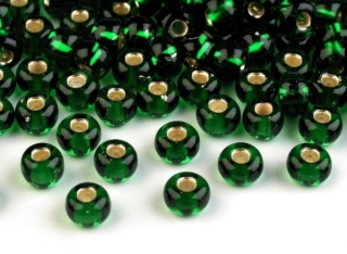 Rokajl PRECIOSA zelená s průtahem > (6/0) Ø4,1mm (sáček 20g)