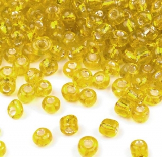 Korálky/rokajl s průtahem - žlutá > (6/0) Ø4,1mm (sáček 30g)