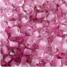 Rokajl PRECIOSA průhledná s růžovým průtahem > (6/0) Ø4,1mm (sáček 20g)