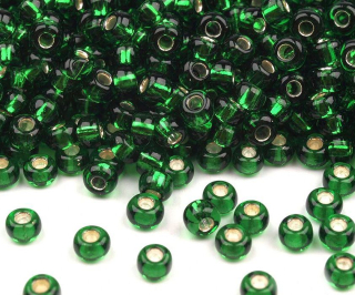 Rokajl PRECIOSA zelená s průtahem > (7/0) Ø3,5mm (sáček 20g)