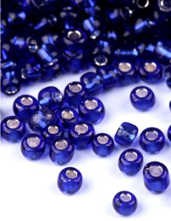 Rokajl PRECIOSA modrá s průtahem > (9/0) Ø2,6mm (sáček 20g)