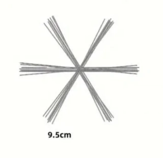 Drátěná hvězda na navlékání - šestiramenná Ø 9,5cm (2 kusy)