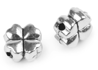 Korálek kovový - čtyřlístek 8x8 mm