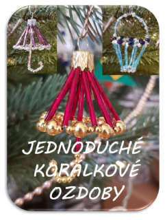 KORÁLKOVÁ STAVEBNICE - Jednoduché korálkové ozdoby - deštníček, košíček (2ks)