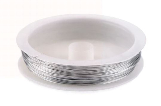 Drátek bižuterní Ø 0,36mm - stříbrná-platina (návin 100m)