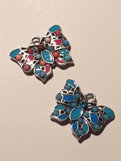 Přívěsek kovový smalt - motýl 23×17mm (1kus)