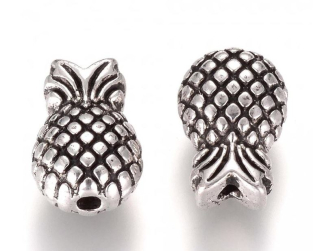 Korálek kovový - ananas 12x8x7mm (2ks)
