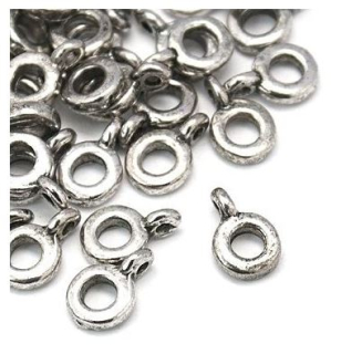 Korálek kovový závěsný - 6,5x2mm (5ks)