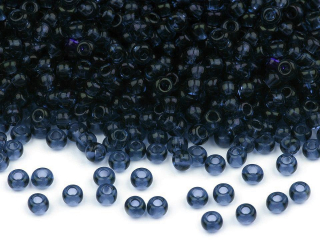 Rokajl PRECIOSA modrá tmavá průhledná > (10/0) Ø2,3mm (sáček 20g)