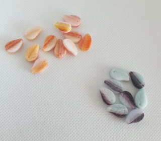 Korálky skleněné ramš - LÍSTEČKY 14×10mm (sáček 30g)
